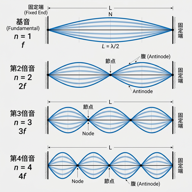 Illustration of string overtones (internal labels)